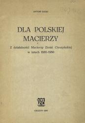 Dla polskiej Macierzy.