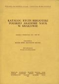 Katalog rycin Biblioteki Polskiej Akademii Nauk w Krakowie.