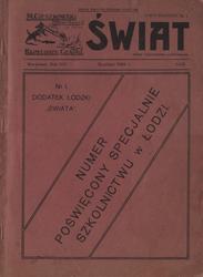 Świat. R. 19 (1924), grudzień. Dodatek poświęcony specjalnie szkolnictwu w Łodzi.