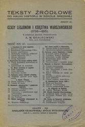 Czasy legjonów i Księstwa Warszawskiego (1796-1815).