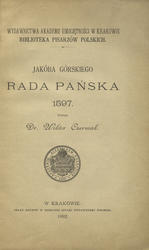 Jakóba Górskiego Rada Pańska 1597.