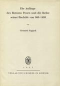 Sappok Gerhard – Die Anfänge des Bistums Posen und die Reihe seiner Bischöfe von 968-1498.