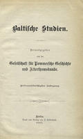 Baltische Studien. Jahrg. 37 (1887).