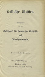 Baltische Studien. Jahrg. 31 (1881).