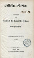 Baltische Studien. Jahrg. 21 (1866), H. 1-2.