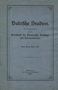 Baltische Studien. Neue Folge, Bd. 29 (1927).