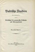 Baltische Studien. Neue Folge, Bd. 40 (1938) - 41 (1939).