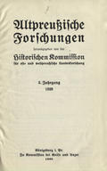 Altpreussische Forschungen. Jahrg. 5 (1928).