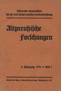 Altpreussische Forschungen. Jahrg. 8 (1931), H. 1-2.