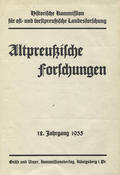 Altpreussische Forschungen. Jahrg. 12 (1935), H. 1-2.