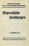 Altpreussische Forschungen. Jahrg. 13 (1936).