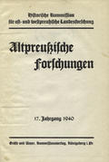 Altpreussische Forschungen. Jahrg. 17 (1940), H. 1-2.