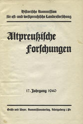 Altpreussische Forschungen. Jahrg. 17 (1940), H. 1-2.