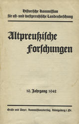 Altpreussische Forschungen. Jahrg. 19 (1942), H. 1-2.