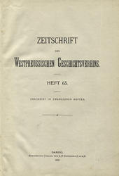 Zeitschrift des Westpreussischen Geschichtsvereins. H. 63 (1922).