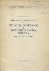 Alcune considerazioni su Niccolò Copernico e Domenico Maria Novara.
