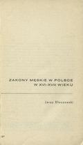 Kłoczowski Jerzy – Zakony męskie w Polsce w XVI-XVIII wieku.