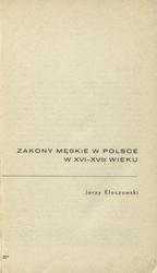 Zakony męskie w Polsce w XVI-XVIII wieku.