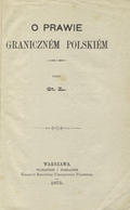 Łaguna Stosław – O prawie graniczném polskiém.