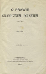 O prawie graniczném polskiém.