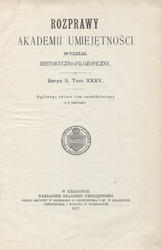 Rozprawy Akademii Umiejętności. Wydział Historyczno-Filozoficzny. Seria 2, t. 35 (1917).