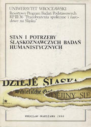 Stan i potrzeby śląskoznawczych badań humanistycznych.