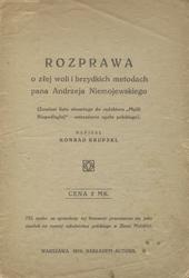 Rozprawa o złej woli i brzydkich metodach pana Andrzeja Niemojewskiego.
