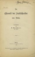 Die Chronik der Stadtschreiber von Posen.