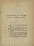 Republika Polska : Ordynacja wyborcza do Sejmu Ustawodawczego.