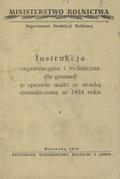 Instrukcja organizacyjna i techniczna dla gromad w sprawie walki ze stonką ziemniaczaną w 1954 roku.