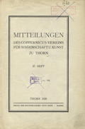Mitteilungen des Coppernicus-Vereins für Wissenschaft u. Kunst zu Thorn. H. 37 (1929).