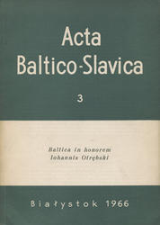 Acta Baltico-Slavica. T. 3 (1966).