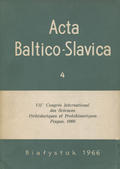 Acta Baltico-Slavica. T. 4 (1966).