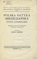 Badecki Karol – Polska satyra mieszczańska.