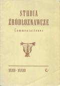 Studia Źródłoznawcze. 32/33 (1990).