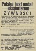 [Afisz] Polska jest eksporterem żywności.