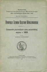 Diaryusze Sejmów Księstwa Warszawskiego. Z. 1.