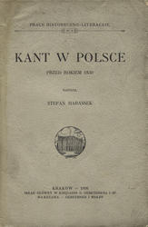 Kant w Polsce przed rokiem 1830.