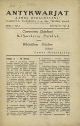 Katalog / Antykwarjat „Lamus Heraldyczny”. 1936, nr 4 (maj).