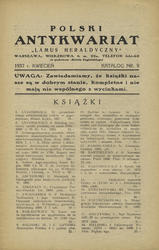 Katalog / Antykwarjat „Lamus Heraldyczny”. 1937, nr 9 (kwiecień).