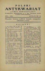 Katalog / Antykwarjat „Lamus Heraldyczny”. 1937, nr 10 (maj).