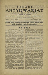 Katalog / Antykwarjat „Lamus Heraldyczny”. 1938, nr 19 (listopad).