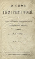 Popliński Antoni – Wybór prozy i poezyi polskiéj.