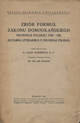 Zbiór formuł Zakonu Dominikańskiego Prowincji Polskiej 1338-1411.