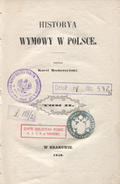 Mecherzyński Karol – Historya wymowy w Polsce. T. 2.