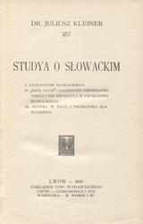 Studya o Słowackim.