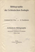 Pax Ferdinand, Tischbierek H. – Bibliographie der Schlesischen Zoologie.