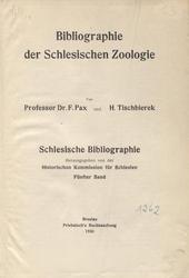Bibliographie der Schlesischen Zoologie.