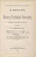 Mercier Désiré-Joseph – Historya psychologii nowożytnej.