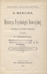 Historya psychologii nowożytnej.